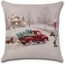 Farmhouse Christmas Tree in Red Car Pillow Cover Pillow Case Cushion Cover
