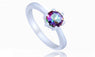 Silver Color Gradient Purple Crystal Cubic Zirconia Ring (6,7,8)