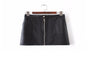 Women Zipper Up Faux Leather Skirt