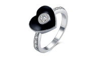 Silver Plated Heart Shape Zirconia Crystal Ring (7)