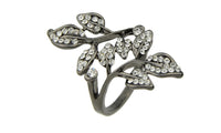 Zinc Alloy Rhinestone Leaf Crystal Ring For Women 