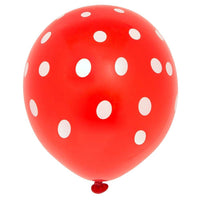 Red Polka Dot Balloons for Decoration on Birthday, Anniversary and Valentines Day, 6ct 12" - sparklingselections