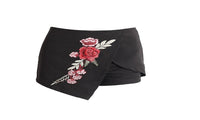Women mini shorts skirts Elegant black patchwork - sparklingselections