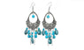 New Antique Silver Plated Bohemia Blue Beads Earrings