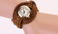 Vintage Leather Rivet Bracelet Quartz Wrist Watch