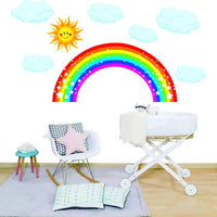 Cartoon Rainbow Weather Theme Colorful Nursery Wall Stickers - sparklingselections