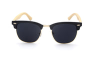 Half Metal Bamboo Wood Unisex Sunglasses