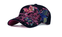 Butterflies and flowers embroidery women caps - sparklingselections