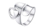 Silver Plated Love Heart Cool Ring (Adjustable)