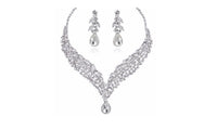 New Tuliper Water Drop Austrian Crystal Jewelry Set Bride Rhinestone Real Shining Necklace Earrings Jewelry