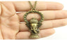 Vintage Antique Bronze Color Big Elephant Pendant Necklace