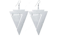 Triangle Within Triangle Fashion Dangle Long Earrings