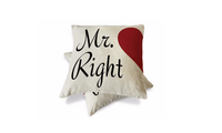 Decorative Cotton Linen Love Heart Couple Home Throw Pillowcase - sparklingselections