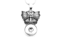 Trendy Butterfly Shape Snap Button Pendant Necklace