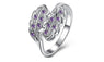 Inlaid Crystal Two Leaf Shape ZIrconia Ring (7,8)