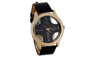 Cross Shaped Round Dial PU Leather Wrist Watch