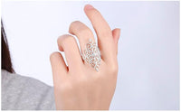 Silver Plated Big Flower Shape Never Fade Ring (7,8)