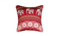 Mandala with Elephant Cushion Red Bohemia Cover for Sofa - sparklingselections