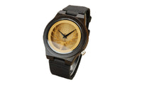 Black Hollow Deer Head Design Leather Quartz Wristwatch