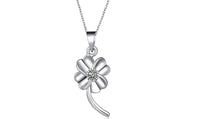 Trendy white Clover Fashion Design Metal Link Chain Long Necklace