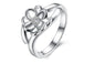 Fashion Silver Plated Flower Shape Zirconia Ring