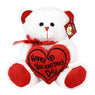 Happy Valentine’s Day Stuffed Teddy Bear- Teddy Bear to Gift for Valentine’s Day for Couples- White Valentines Teddy Bear with Heart Pillow - 11.81” / 30 cm