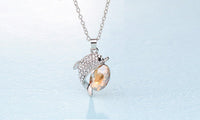 Beautiful Dolphin Rhinestone Crystal Pendant Necklace