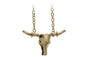 Gold Plated Bulls Head Pendant Necklace
