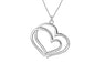Silver Plated Fashion Double Heart Shape Pendant necklace