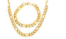 Stainless Steel Figaro Chain Necklace And Bracelet Set