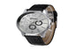 Unisex Faux Leather Band Business Wrist Watch