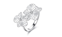 Silver Plated Double Leaf Shape Fashion Ring (8)