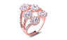 Romantic Flower CZ Rhinestone Rose Gold Color Ring (8,9)