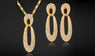 Crystals Trendy Rhinestone Necklace Earrings Jewelry Set