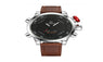 Men LED Clock Fashion Leather Waterproof Sport Watch