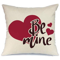 Valentines Pillow Cover 18x18 for Couch Hot Love Rose Red Sweet Heart Be Mine Happy Valentine's Day Decorations Throw Pillow Home Decor Pillowcase Faux Linen Cushion Case Sofa - sparklingselections