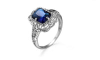 Luxury Design Royal Blue Engagement Wedding Rings For Women