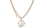 Gold Plated Crystal Anchor Pendant Necklace