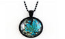 Natural Blue and White Dried Flowers Pendant Necklace