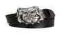 Mens bulldog head dog western style cowboy belts