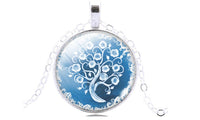 Life Tree Glass Cabochon Pendant Necklace