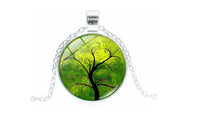 Fashion Life Tree Glass Cabochon Pendant Necklace