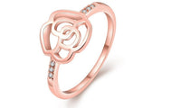 Austria Crystal Rose Gold Color Ring For Women (6,7)