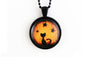 Black Glass Cabochon Cute Cat Pendant Necklace