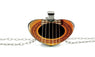 Girls Glass Cabochon Guitar Sound Hole Pendant Necklace