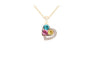 Romantic Heart Design Gold Plated Crystal Pendants Necklace For Women