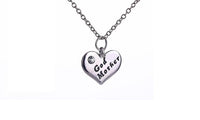 Women's Love Heart Pendant Rhinestone Godmother Necklace - sparklingselections