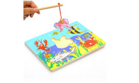 Creative Wooden Magnetic Fishing Game &amp; Jigsaw Puzzle Toy - sparklingselections