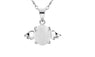 Silver Plated Angel Wings Natural Stone Opal Pendant Necklace