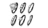 Elegant Wedding Engagement Crystal Black Gun Plated Ring Set for Women